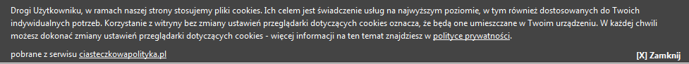 Skrypt informujący o cookies szablon 2